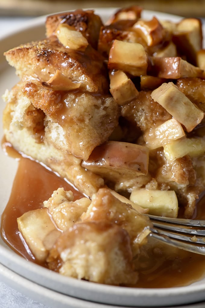 Overnight Caramel Apple French Toast Casserole