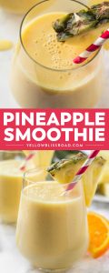 This pineapple smoothie tastes like a tropical paradise in a glass. So refreshing and deliciously sweet, it's the perfect smoothie recipe to start your day!