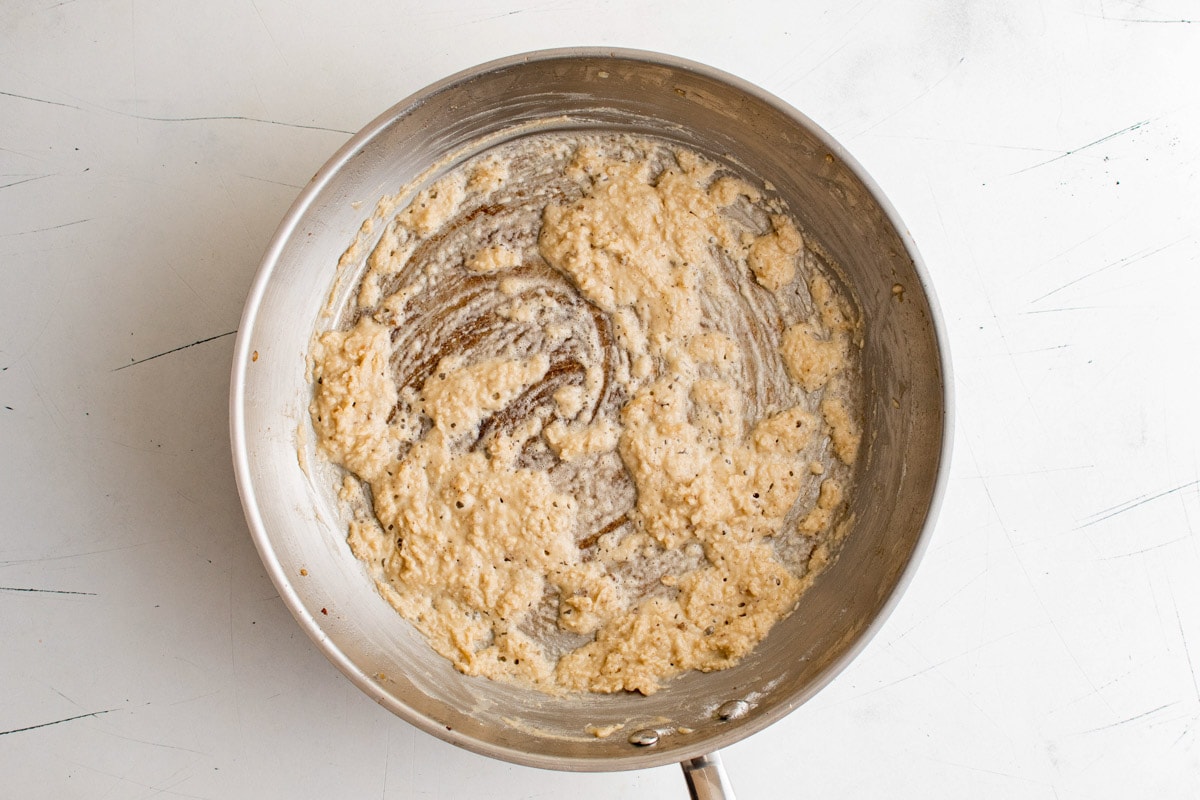 Flour cooked in butter in a skillet.