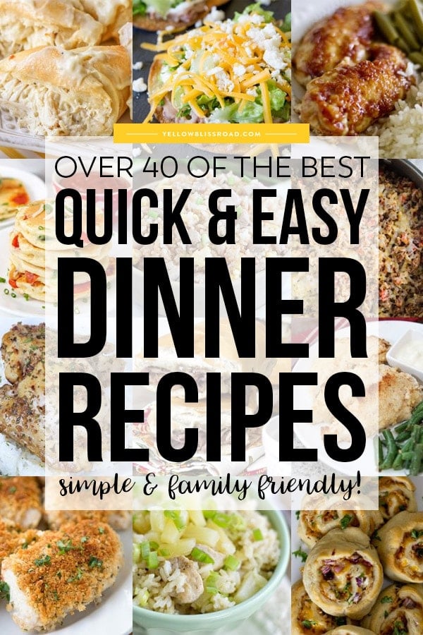 collage of images for easy dinners with title text optimized for pinterest