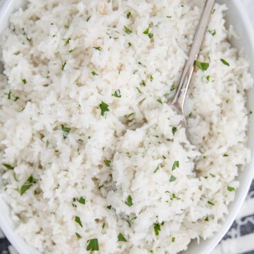 A plate of Coconut Rice