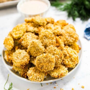 A plate of fried pickles