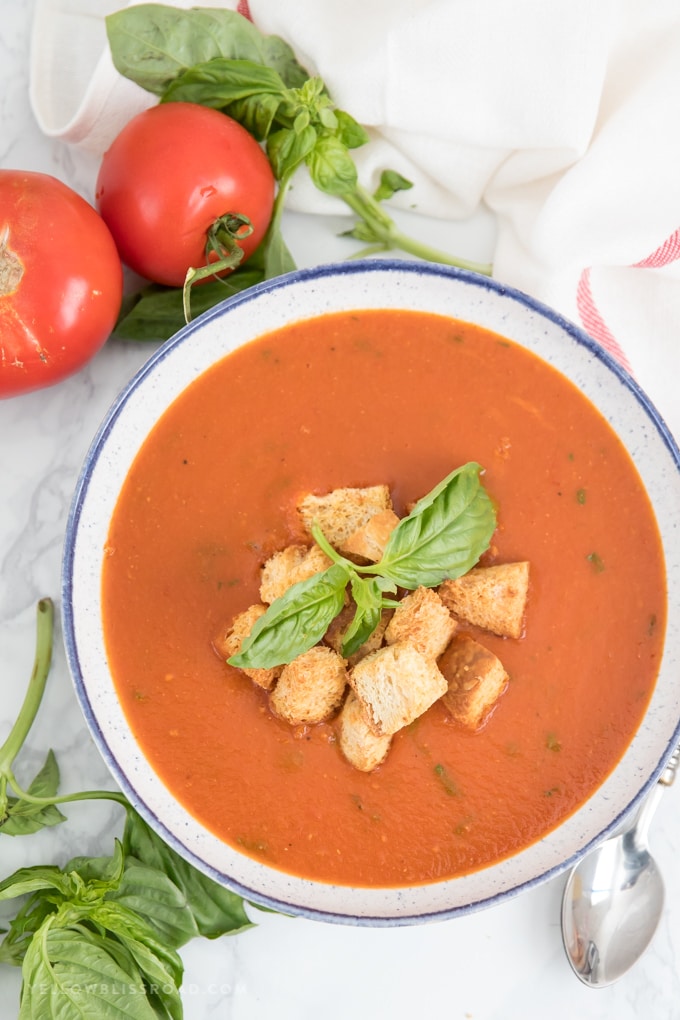 A bowl of Tomato soup