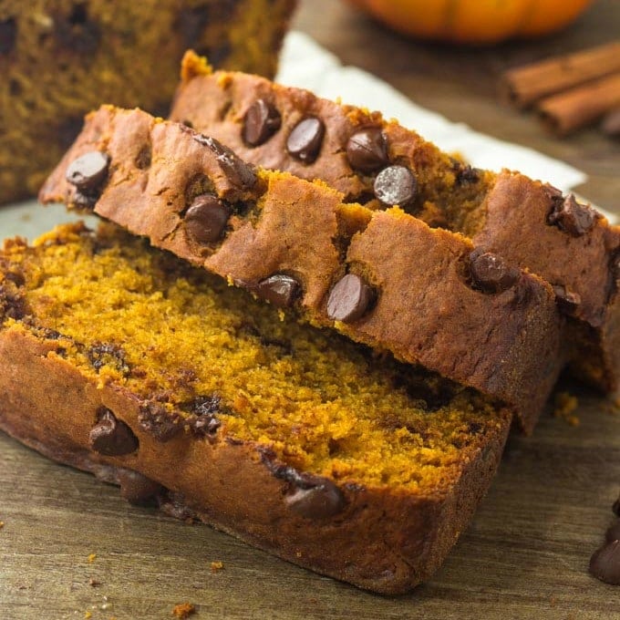 Pumpkin Bread with Chocolate Chips