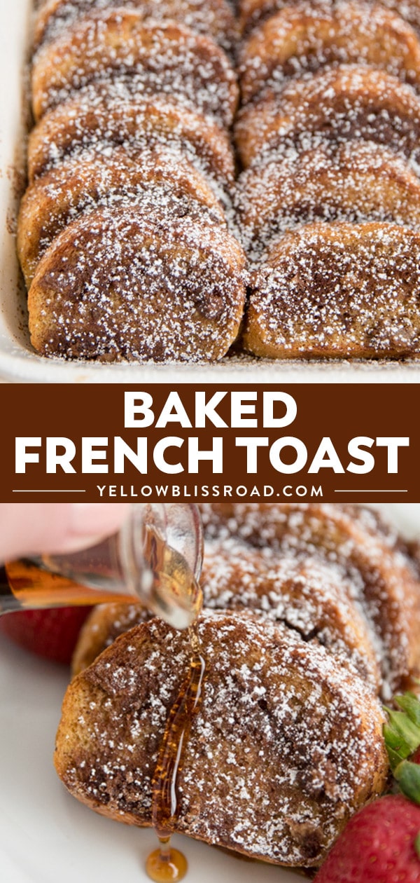A delicious, warm from the oven Overnight Baked French Toast Casserole is the crowd pleasing breakfast that you need this holiday season! Baked french toast casserole collage