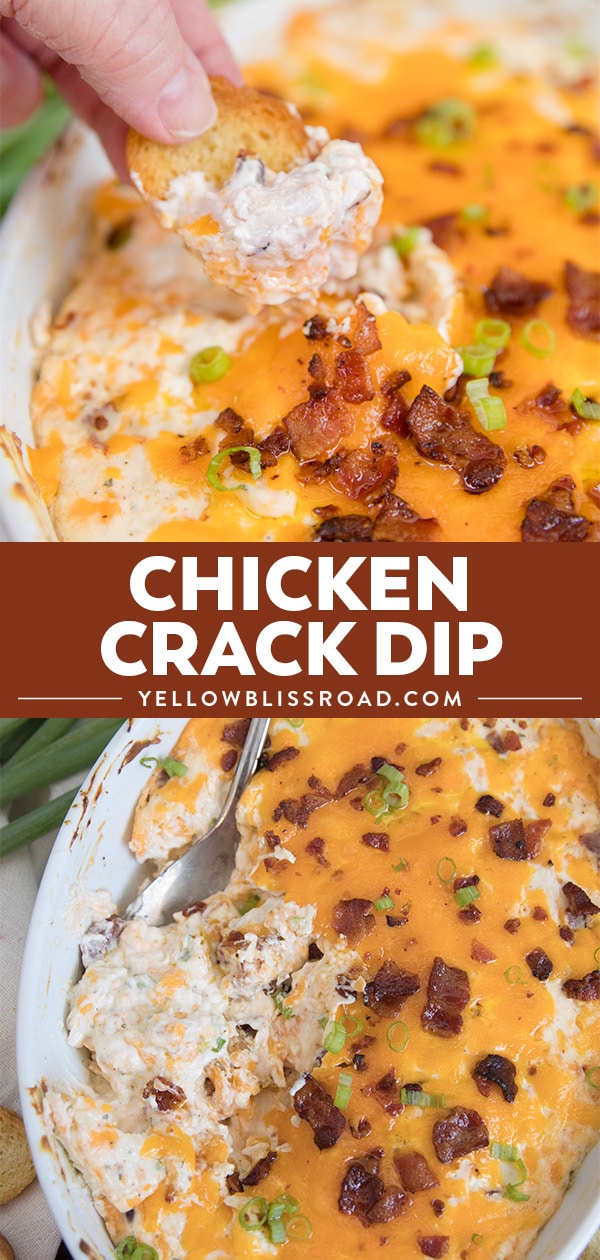 Chicken Crack Dip - collage with two images and text