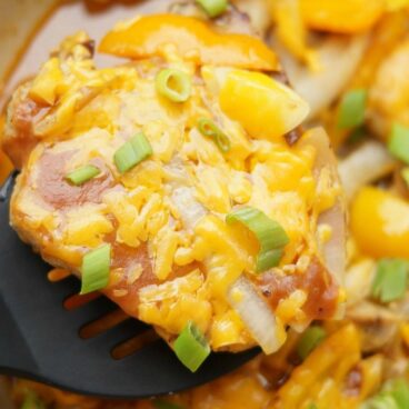 A plate of Smothered Pork Chops