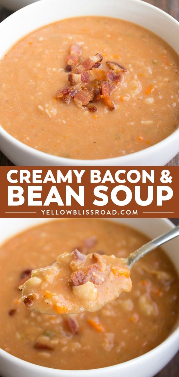 Creamy Bacon & Bean soup collage