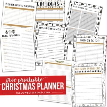 A close up Printable Christmas Planner