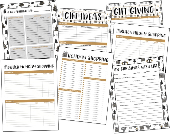 Christmas printable planner sheets for holiday planning collage