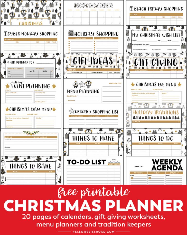 Christmas Planner Free Printable Planner YellowBlissRoad