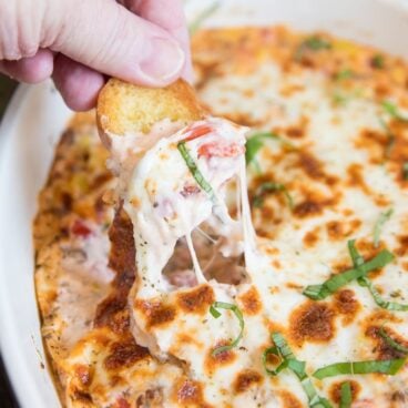 Close up of Hot Italian Sausage Dip