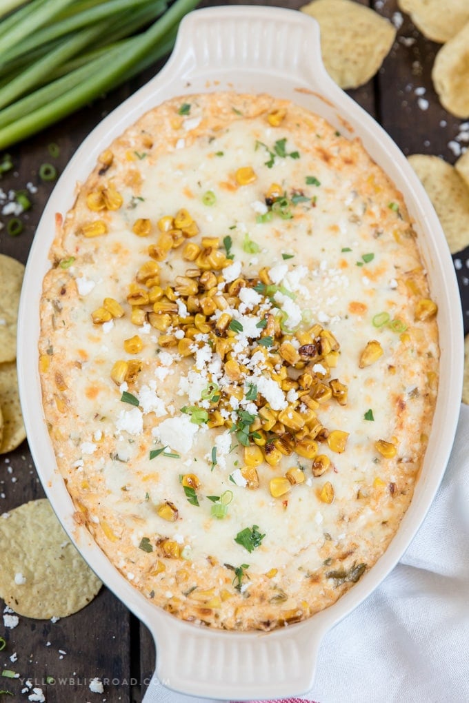 An overhead shot of Mexican Corn Dip.