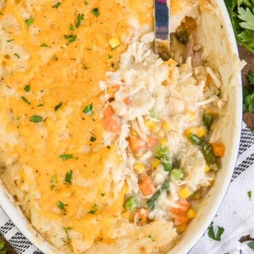 A close up of turkey shepherds pie