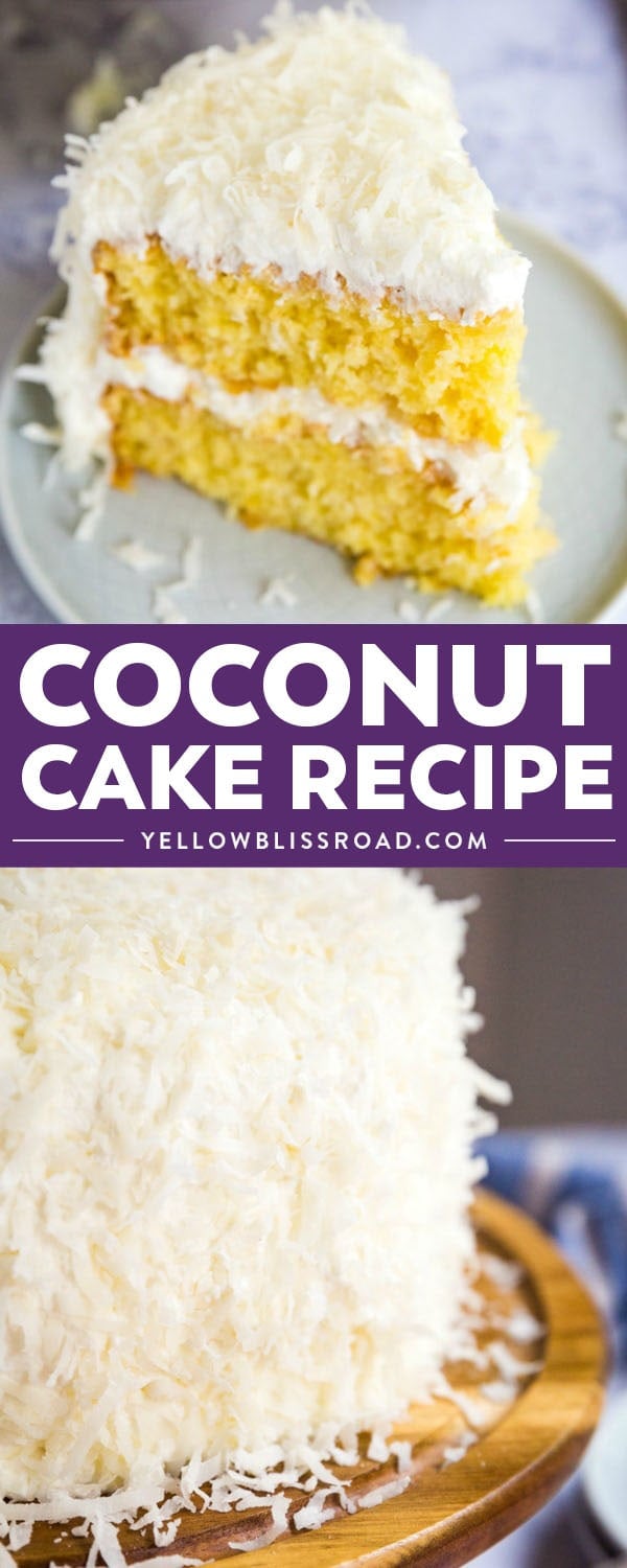 This perfectly moist Coconut Cake will be your new favorite cake for entertaining! No one will ever know it's made by hacking a boxed cake mix!