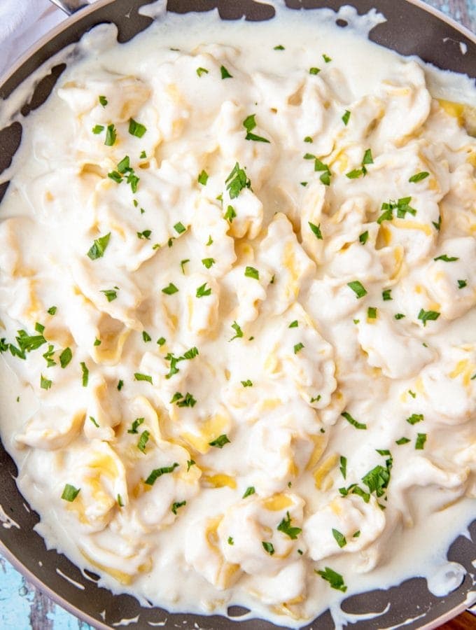 Tortellini with Creamy Garlic Parmesan Sauce