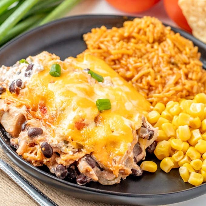 Cheesy Crock Pot Chicken Casserole - Tex Mex Style - 101 Cooking For Two