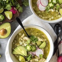 Top shot of Pozole Verde