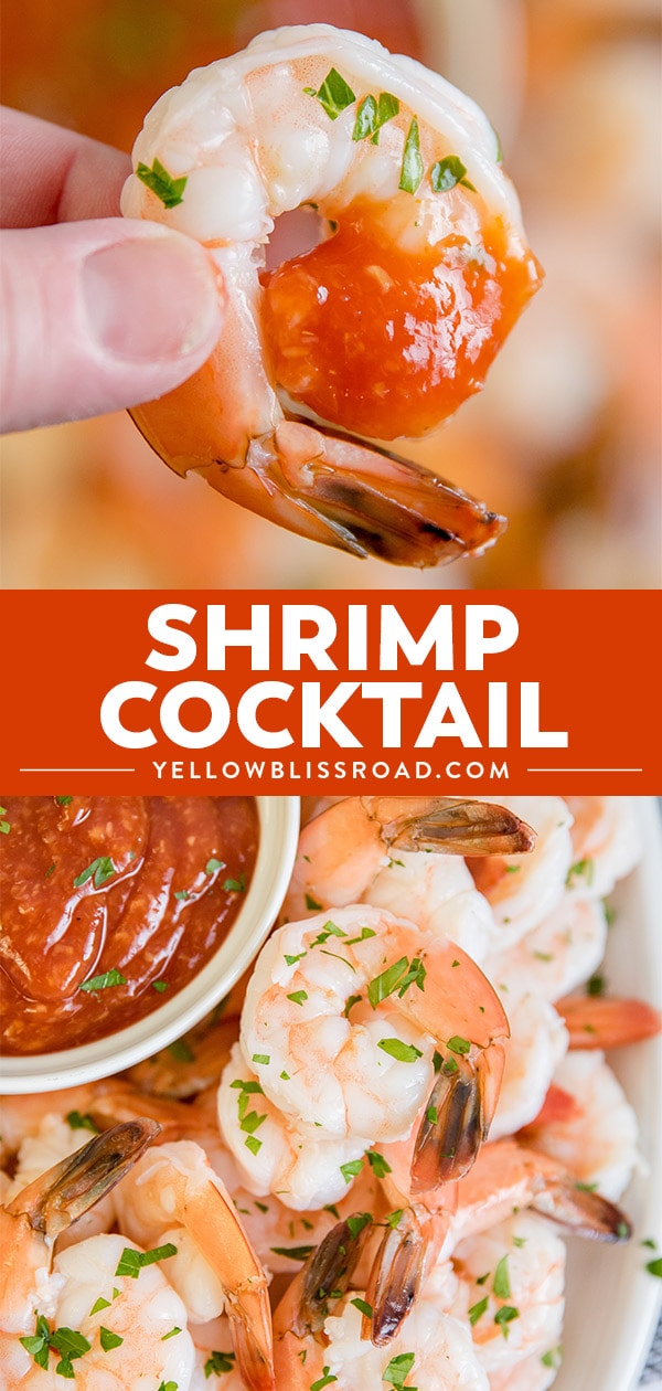 Shrimp cocktail photo collage.