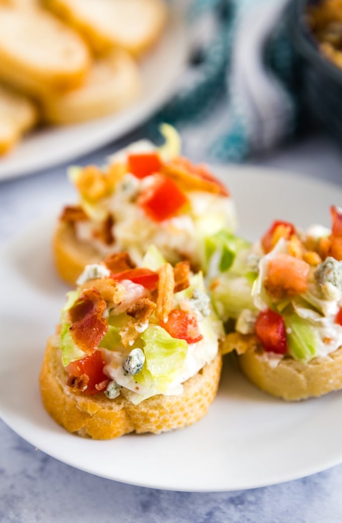 Wedge Salad sip on a sliced baguette