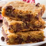 A plate of Chocolate Chip Cookie Bars