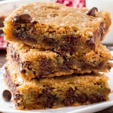 A plate of Chocolate Chip Cookie Bars