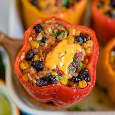 A close up of Taco Stuffed Peppers