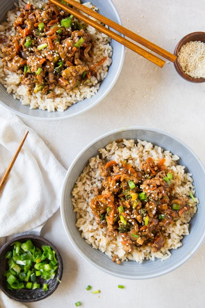 Ground turkey teriyaki bowl- quick and easy dinner recipes