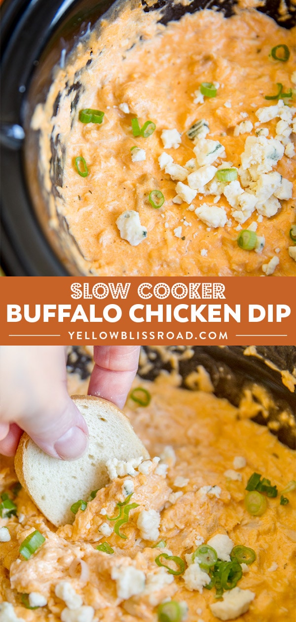 Slow Cooker Buffalo Chicken Dip collage