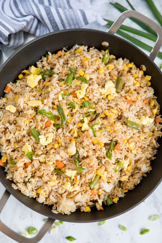 Easy Rice Cooker Fried Rice with Eggs - A Peachy Plate