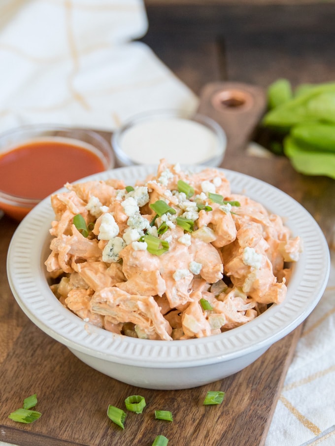 A bowl of buffalo chicken salad