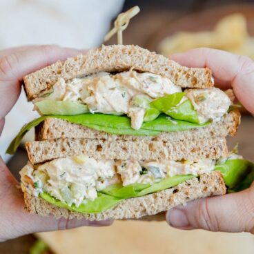 A chicken salad sandwich