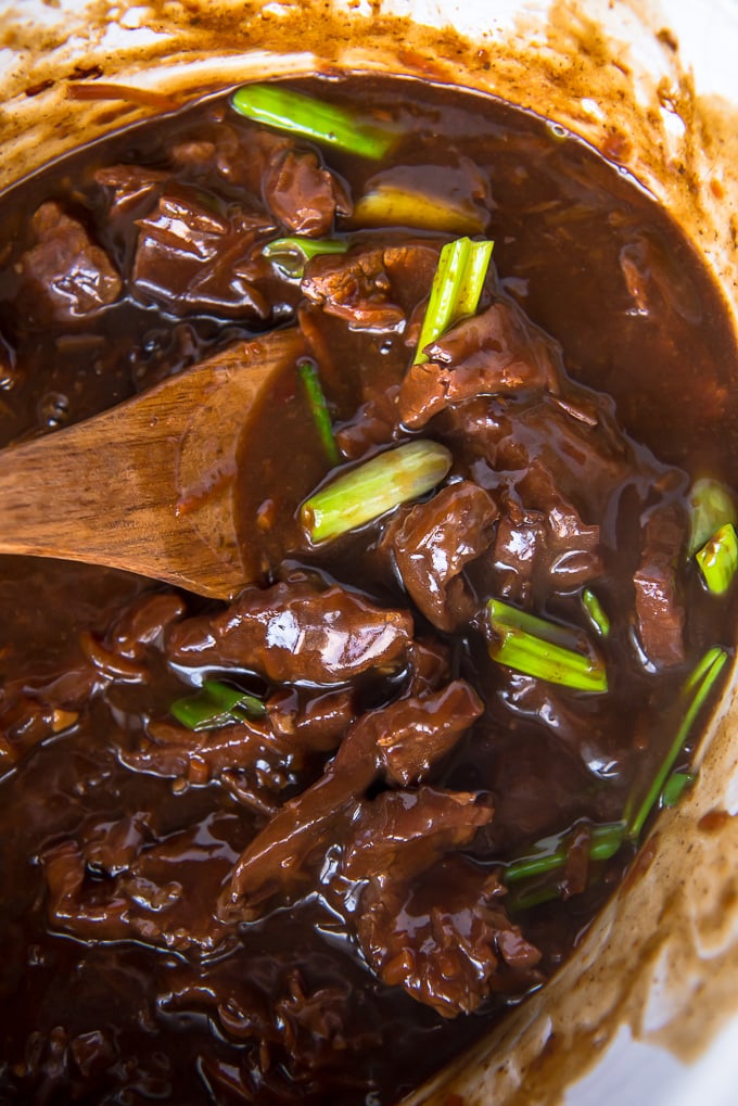 Slow Cooker Mongolian Beef in the crock pot