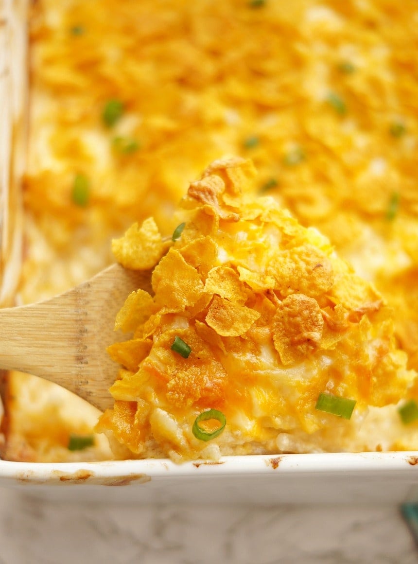 Easy Cheesy Hashbrown Casserole (aka Funeral Potatoes)