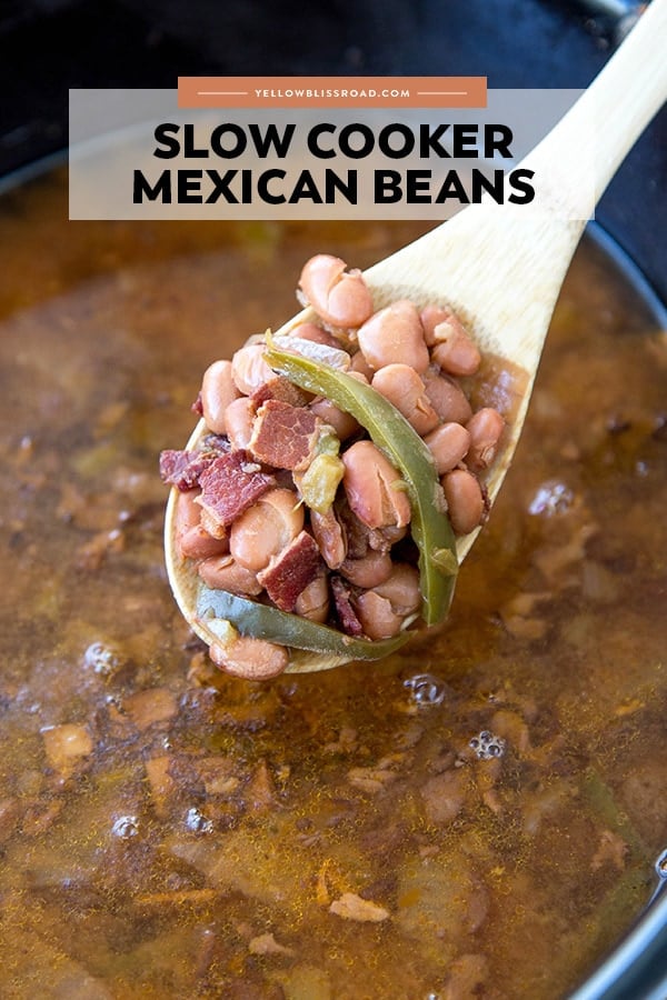 Mexican Beans (Slow Cooker Pinto Beans) | YellowBlissRoad.com
