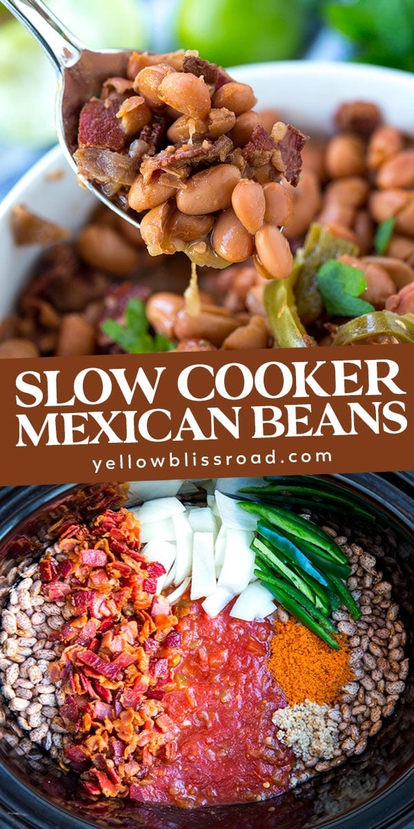 Mexican Beans (Slow Cooker Pinto Beans) | YellowBlissRoad.com