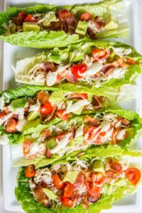 Plate of Chicken Club Lettuce Wraps
