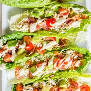 Plate of Chicken Club Lettuce Wraps