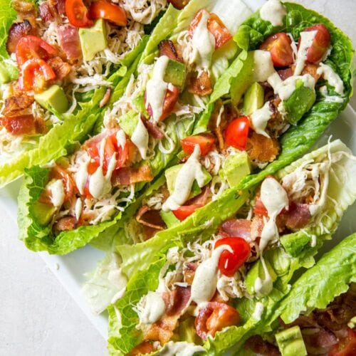 Plate of Chicken Club Lettuce Wraps