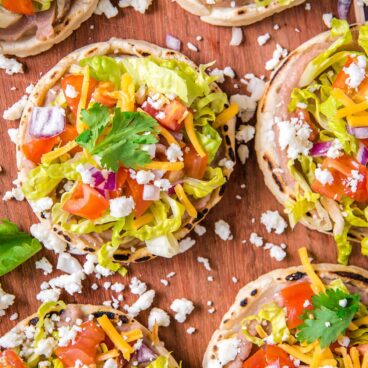 A close up of Mexican Sopes