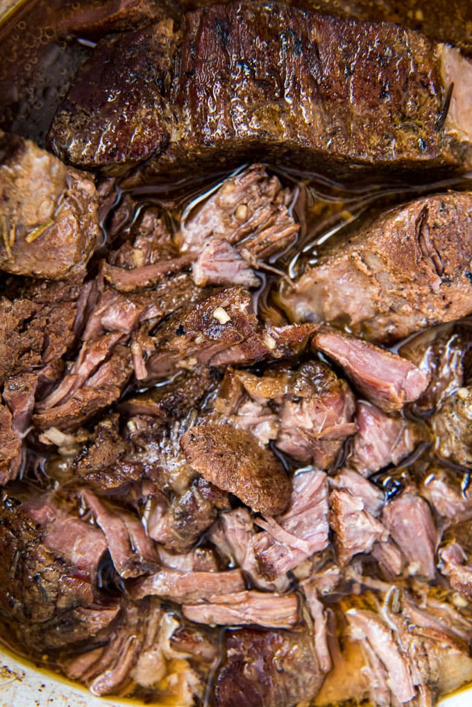 Beef short ribs in a slow cooker