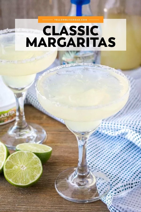 pinterest friendly image of a margarita cocktail in a tall glass.