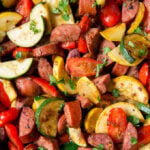 Social media image of smoked sausage and zucchini