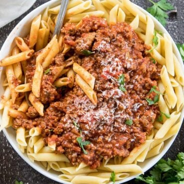 Social media image of Pasta Bolognese