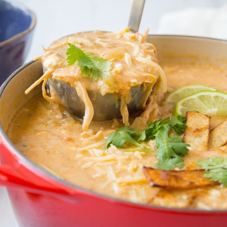 Green Chile Chicken Enchilada Soup