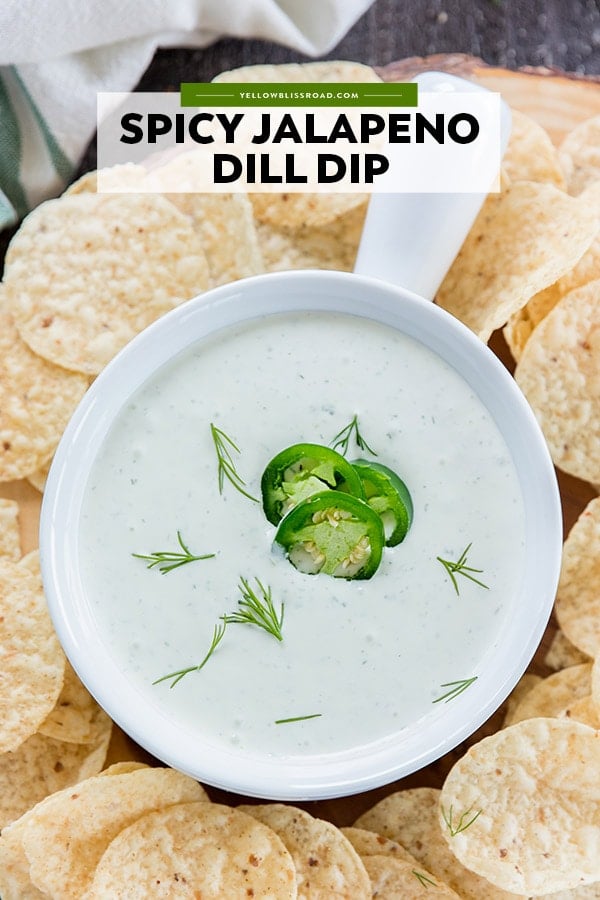 Spicy Jalapeno Dill Dip image for pinterest with text overlay