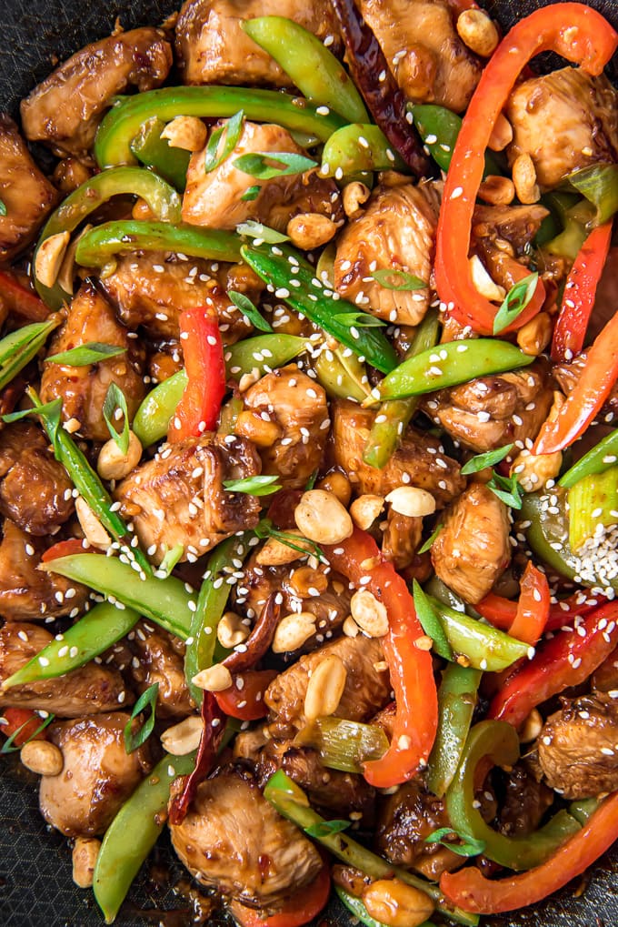 Szechuan Chicken Stir Fry Recipe YellowBlissRoad vegetable-salad-mev-bakes