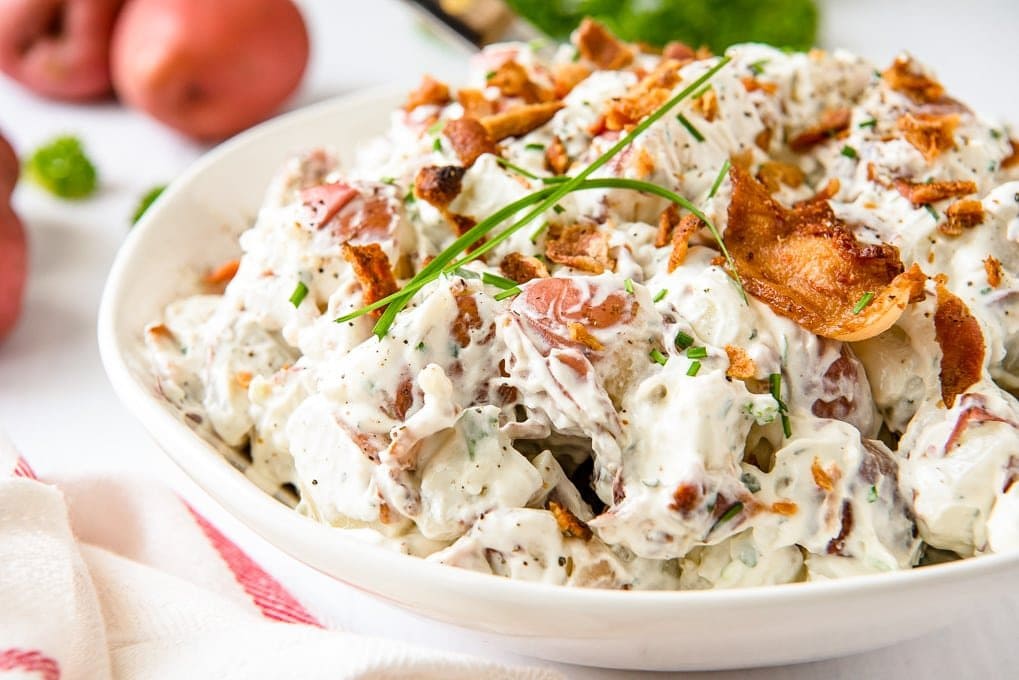 Creamy Bacon Ranch Red Potato Salad Yellowblissroad Com Creamy Bacon Ranch Red Potato Salad Yellowblissroad Com