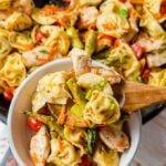 Social media image of chicken tortellini salad