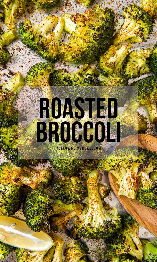 Roasted broccoli pinterest friendly image